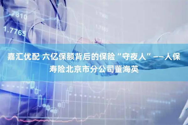 嘉汇优配 六亿保额背后的保险“守夜人”——人保寿险北京市分公司董海英